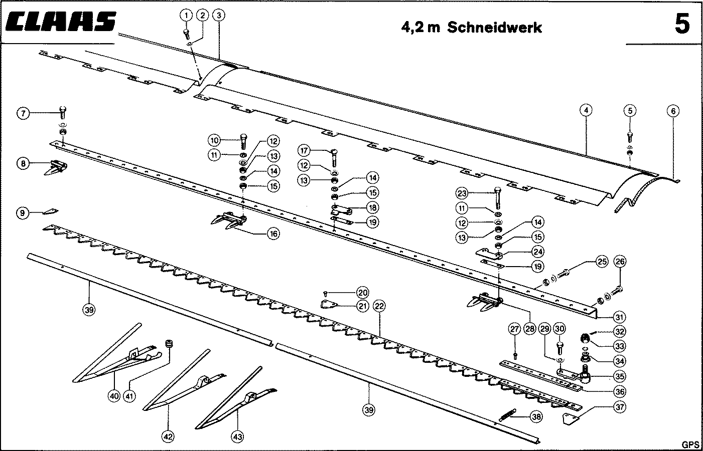 АДАПТЕР GPS - MAEHBALKEN MIT DOPPELFINGER, 4,20 M.