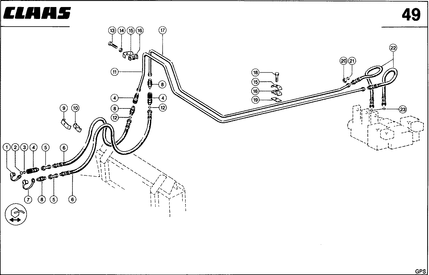 АДАПТЕР GPS - HYDRAULIKLEITUNGEN, HASPEL-HORIZONTALVE