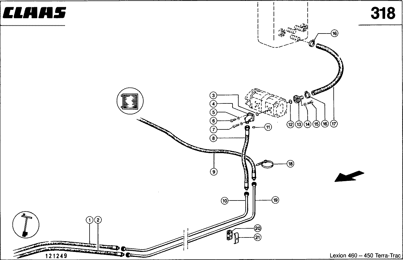 LEXION - HYDRAULIKLEITUNGEN; TANK - PUMPE - LENK