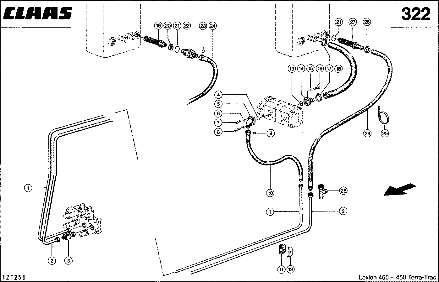 LEXION - HYDRAULIKLEITUNGEN; TANK - PUMPE - HAUP