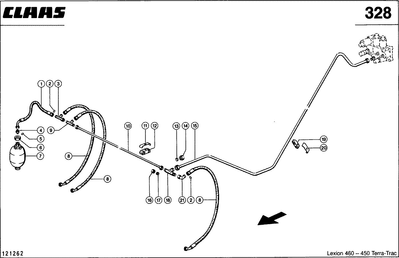 LEXION - HYDRAULIKLEITUNGEN; SCHNEIDWERK HEBEN /