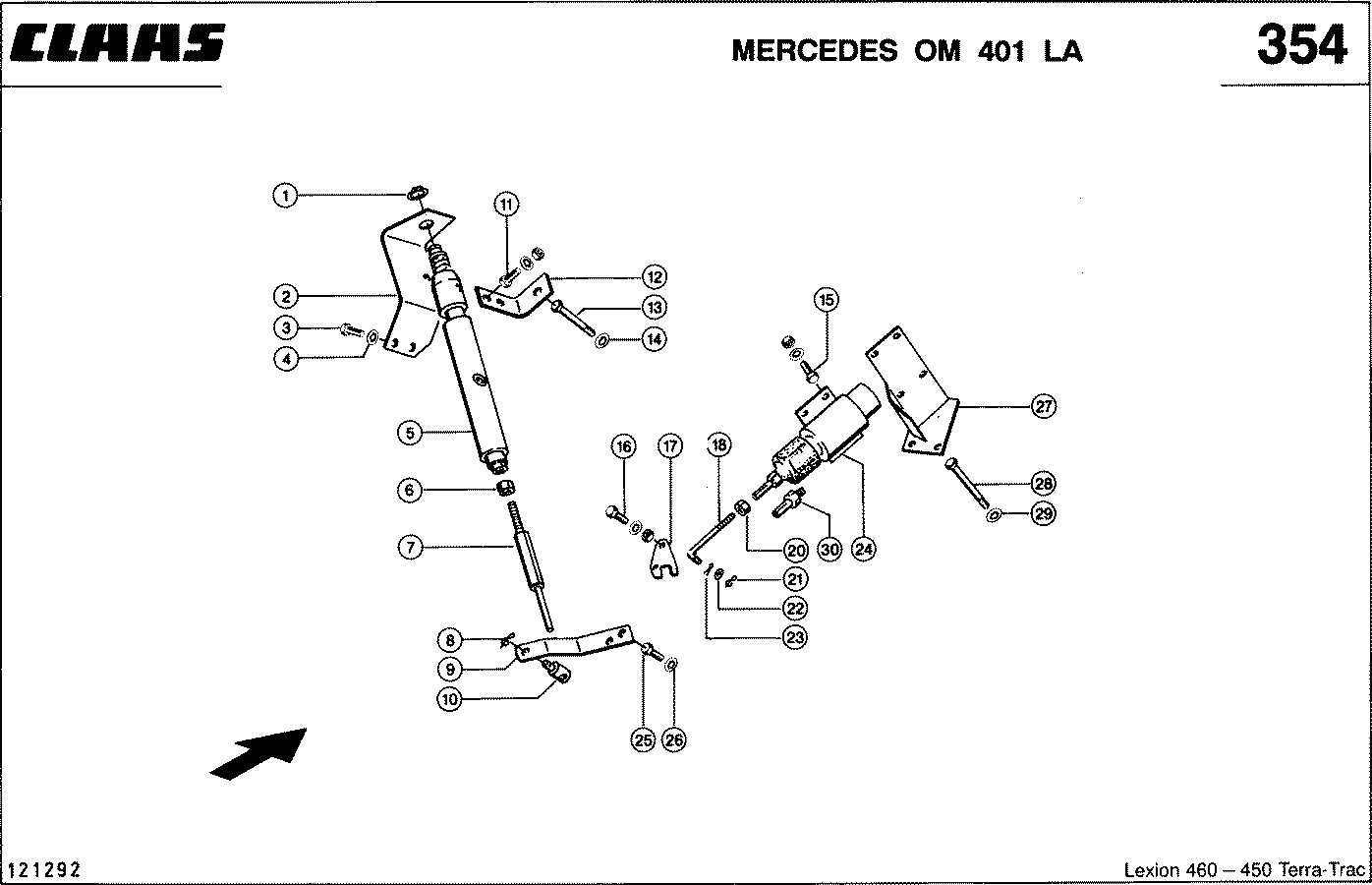 LEXION - MERCEDES OM 401 LA; РЕГУЛИРОВКА ОБОРОТОВ
