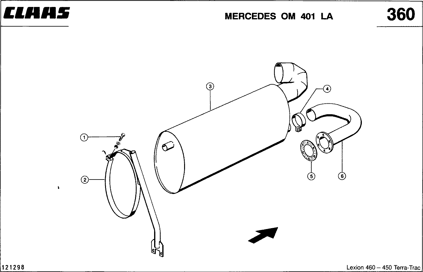 LEXION - MERCEDES OM 401 LA; СИСТЕМА ВЫПУСКА