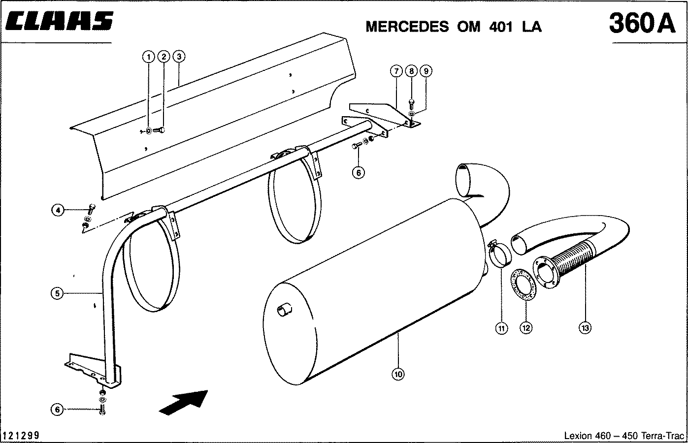 LEXION - MERCEDES OM 401 LA; СИСТЕМА ВЫПУСКА