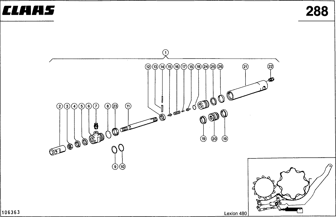 LEXION - HYDRAULIKZYLINDER; KORBVERSTELLUNG LINK