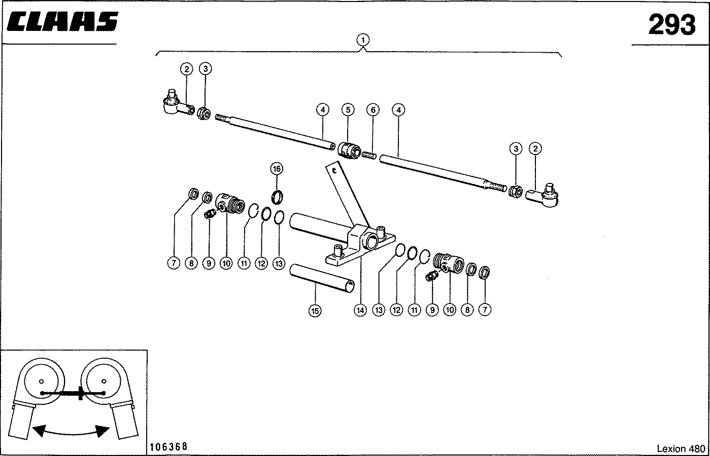 LEXION - HYDRAULIKZYLINDER; SCHWENKEN DER AUSWUR
