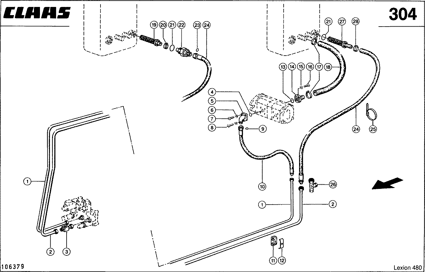 LEXION - HYDRAULIKLEITUNGEN; TANK - PUMPE - HAUP