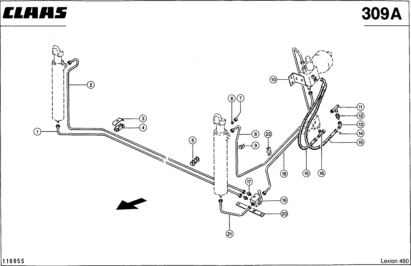 LEXION - HYDRAULIKLEITUNGEN; SCHNEIDWERK-QUERANP
