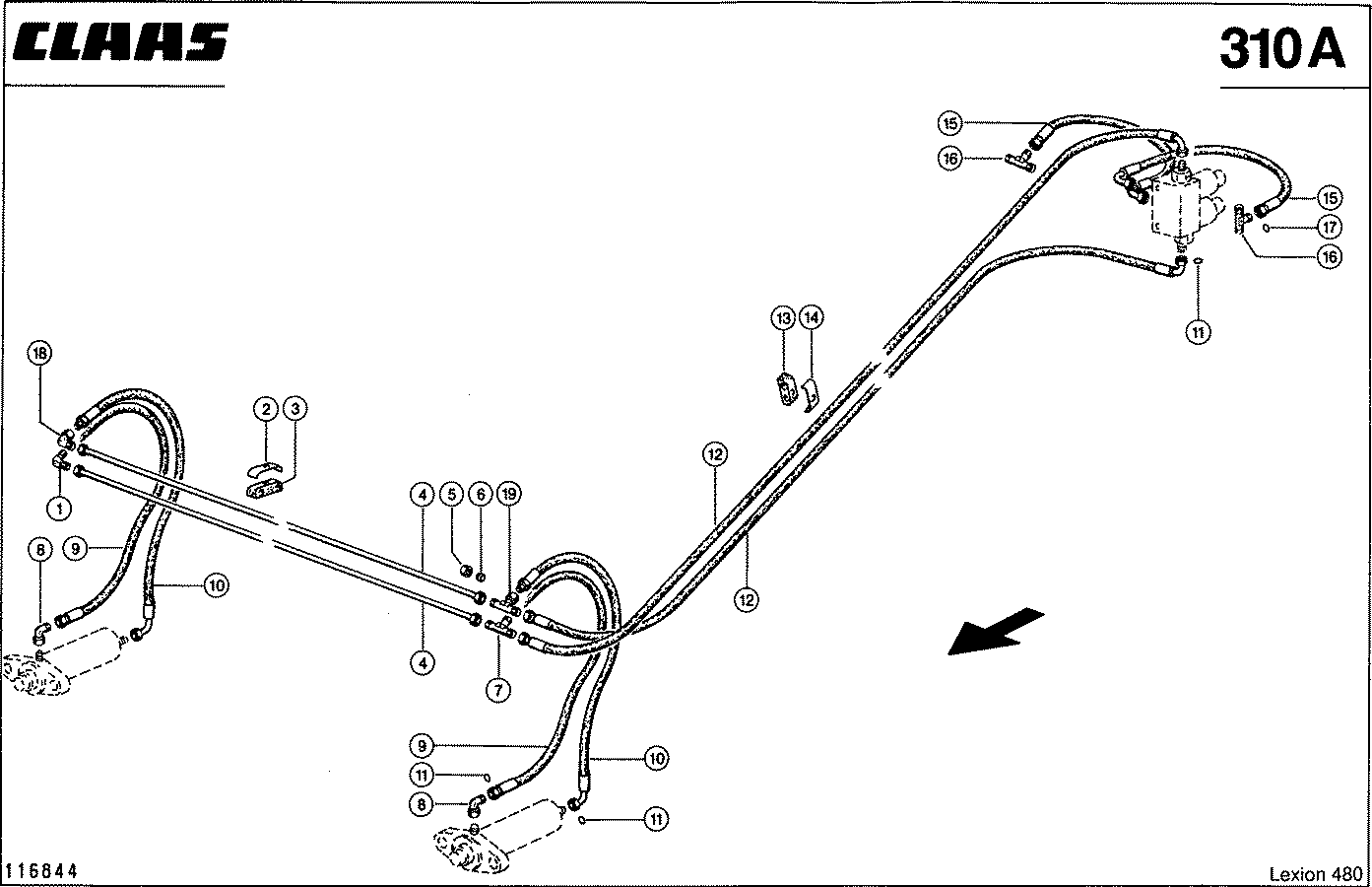 LEXION - HYDRAULIKLEITUNGEN; SCHNEIDWERKFEDER-VE