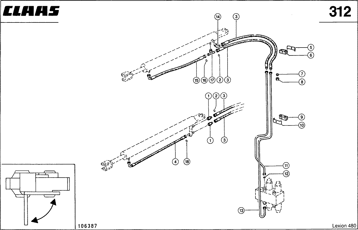 LEXION - HYDRAULIKLEITUNGEN; SCHWENKEN KORNT.AUS