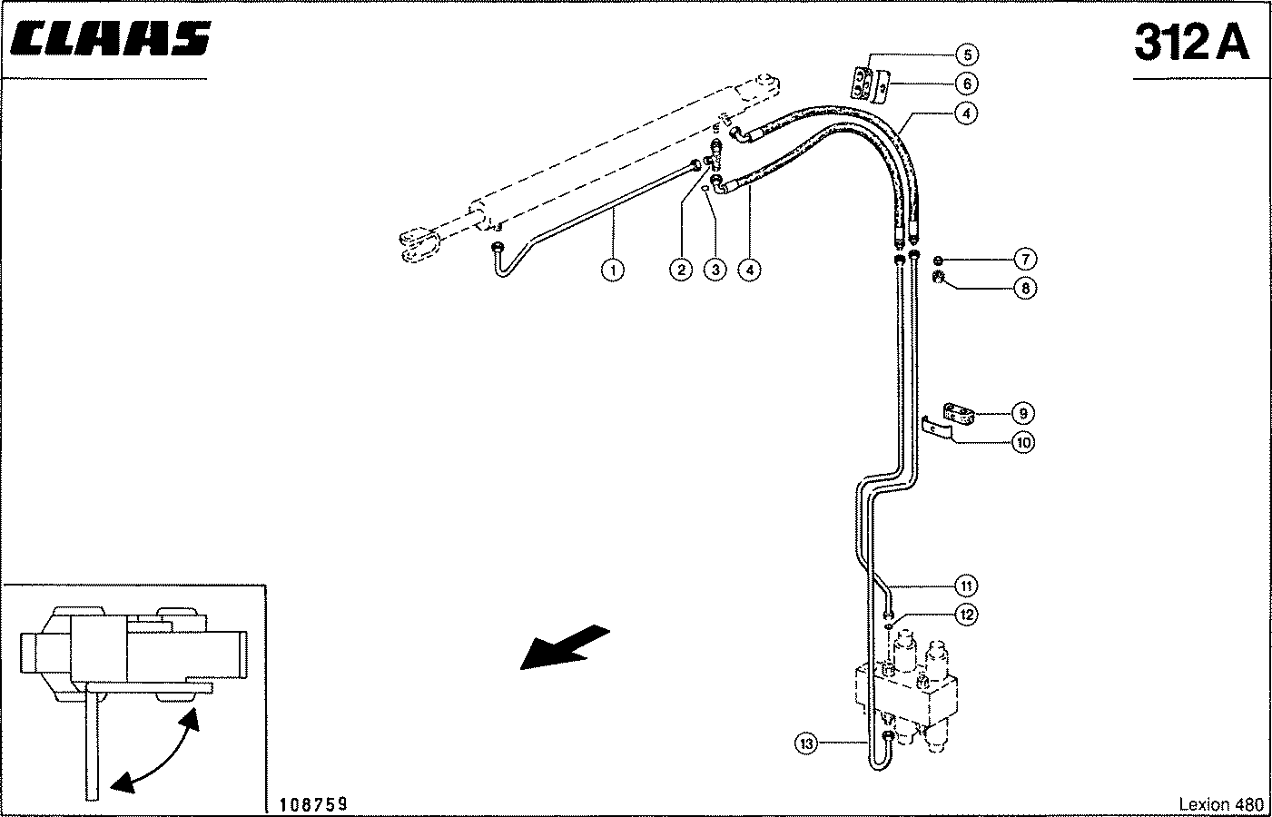 LEXION - HYDRAULIKLEITUNGEN; SCHWENKEN KORNT.AUS
