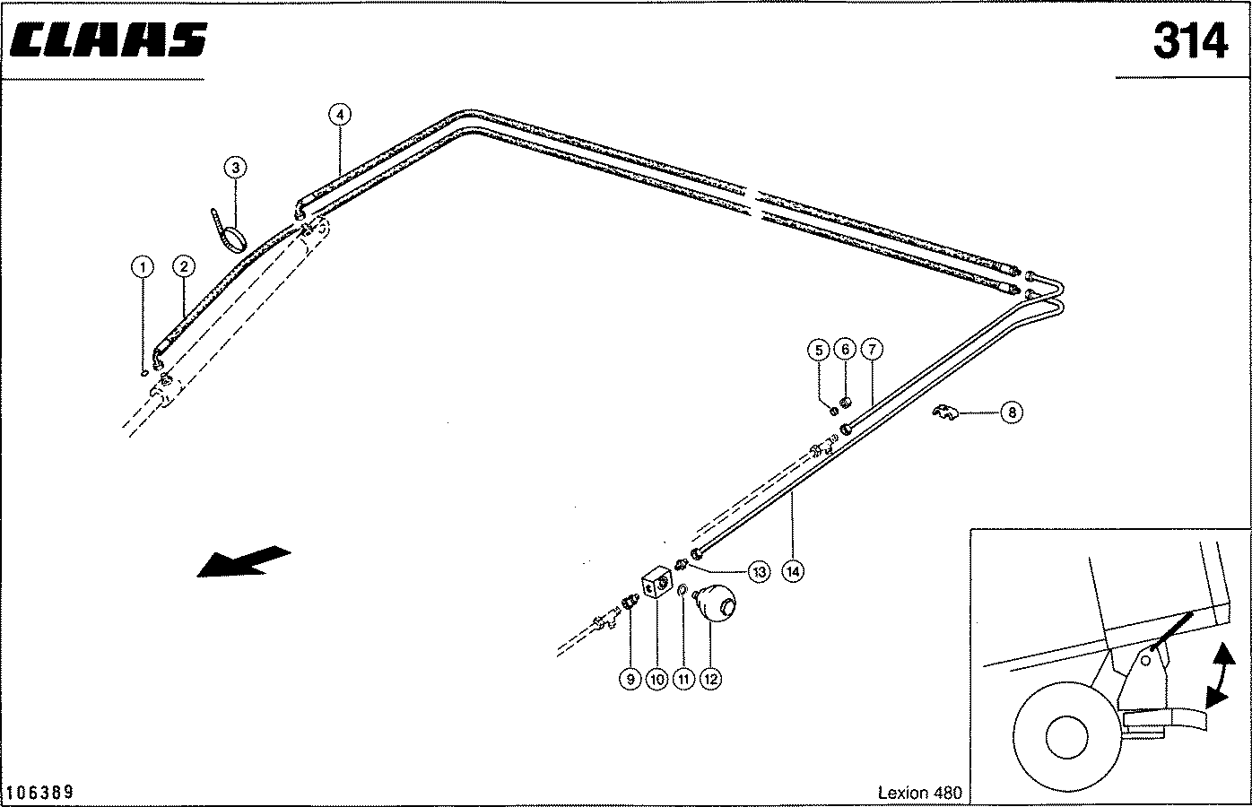 LEXION - HYDRAULIKLEITUNGEN; VERTEILGEBLAESE OBE