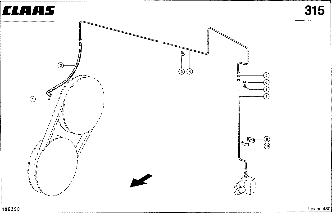 LEXION - HYDRAULIKLEITUNGEN; DRESCHTROMMEL-REGEL