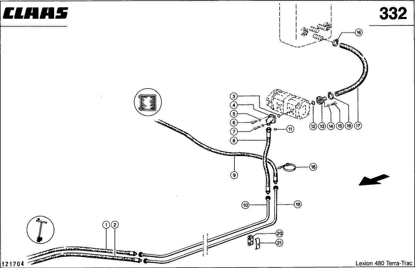 LEXION - HYDRAULIKLEITUNGEN; TANK - PUMPE - LENK