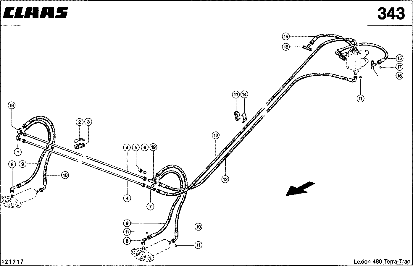 LEXION - HYDRAULIKLEITUNGEN; SCHNEIDWERKFEDER-VE
