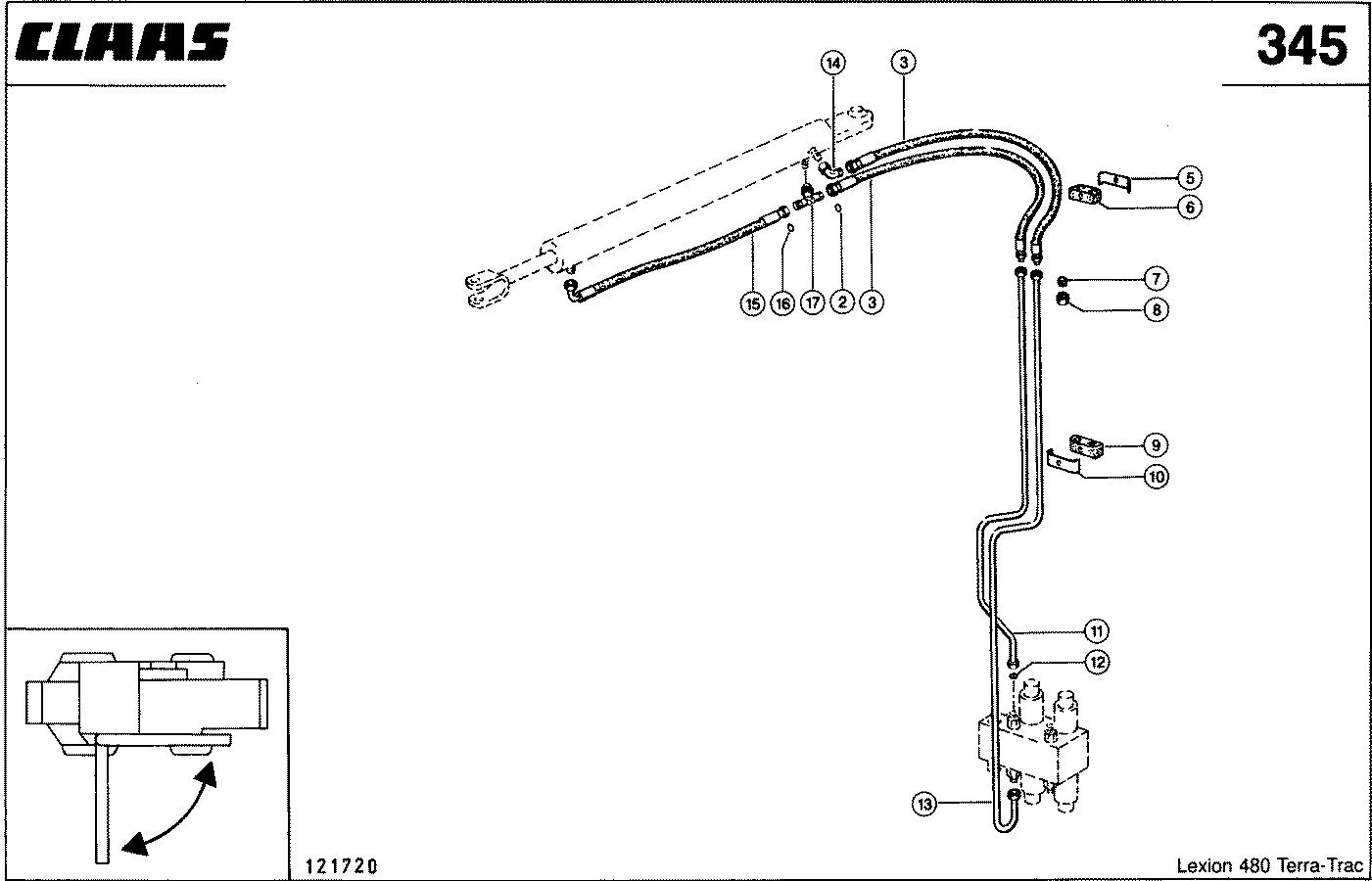 LEXION - HYDRAULIKLEITUNGEN; SCHWENKEN KORNT.AUS