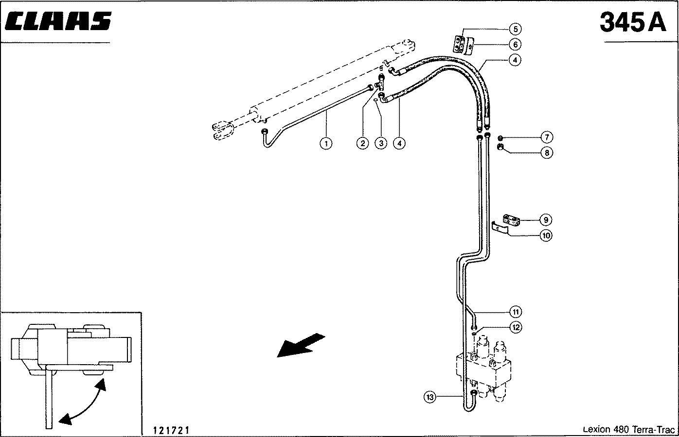 LEXION - HYDRAULIKLEITUNGEN; SCHWENKEN KORNT.AUS