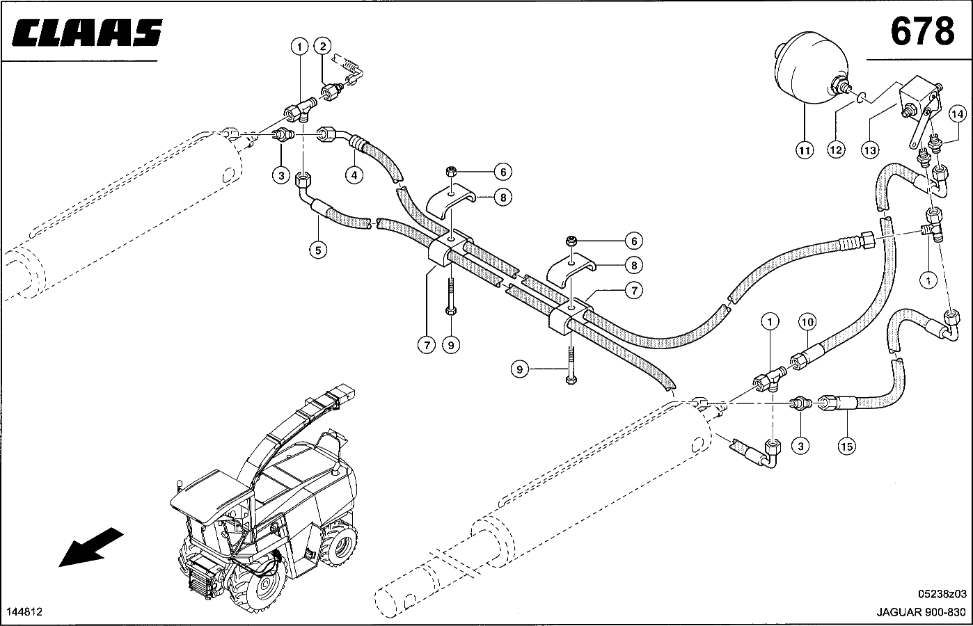 JAGUAR - HYDRAULIKLEITUNGEN, VORSATZ HEBEN/ SENKEN
