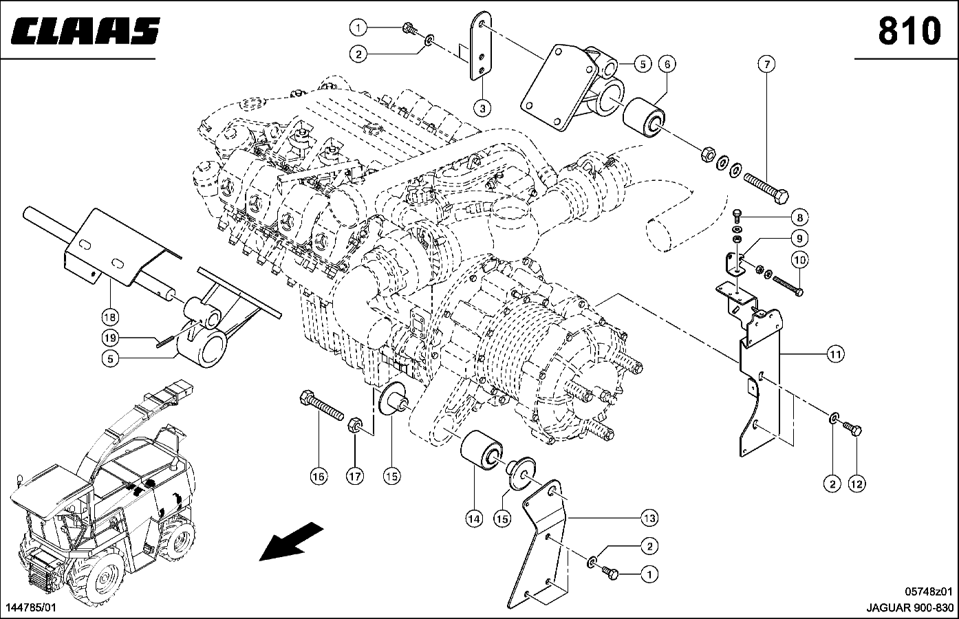 JAGUAR - MERC.OM 502/460 LA; MOTORBEFESTIGUNG