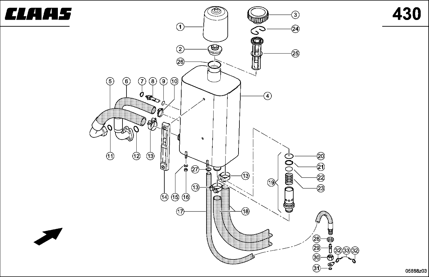JAGUAR - HYDRAULIKTANK, OM 502 LA