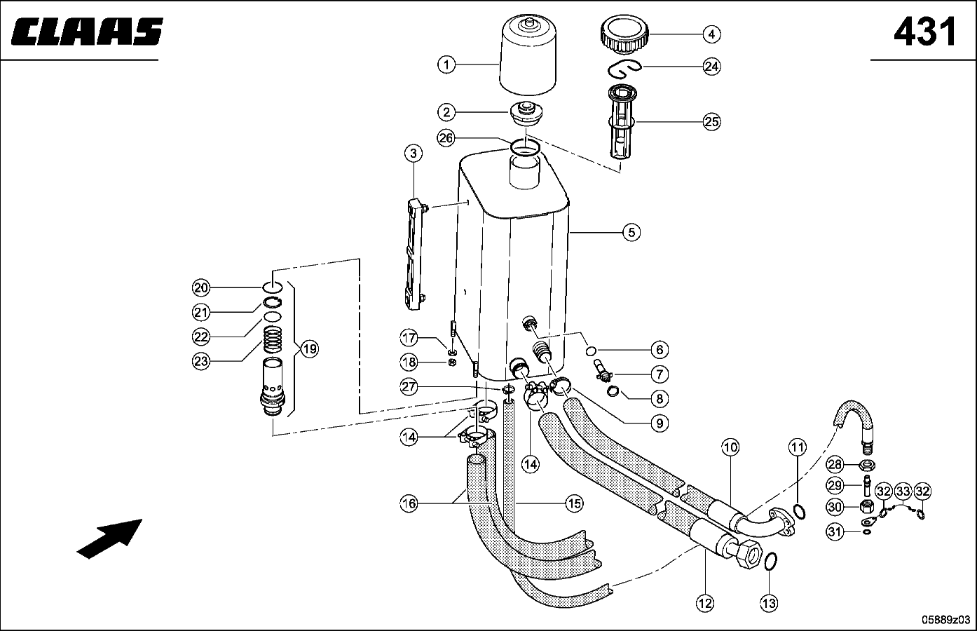 JAGUAR - HYDRAULIKTANK, 2X OM460 LA