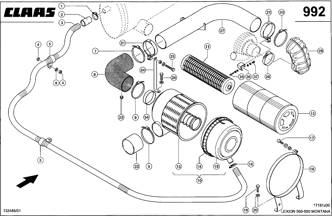 LEXION - MOTOR; LUFTFILTERANLAGE