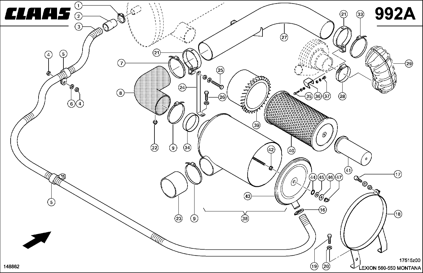 LEXION - MOTOR; LUFTFILTERANLAGE
