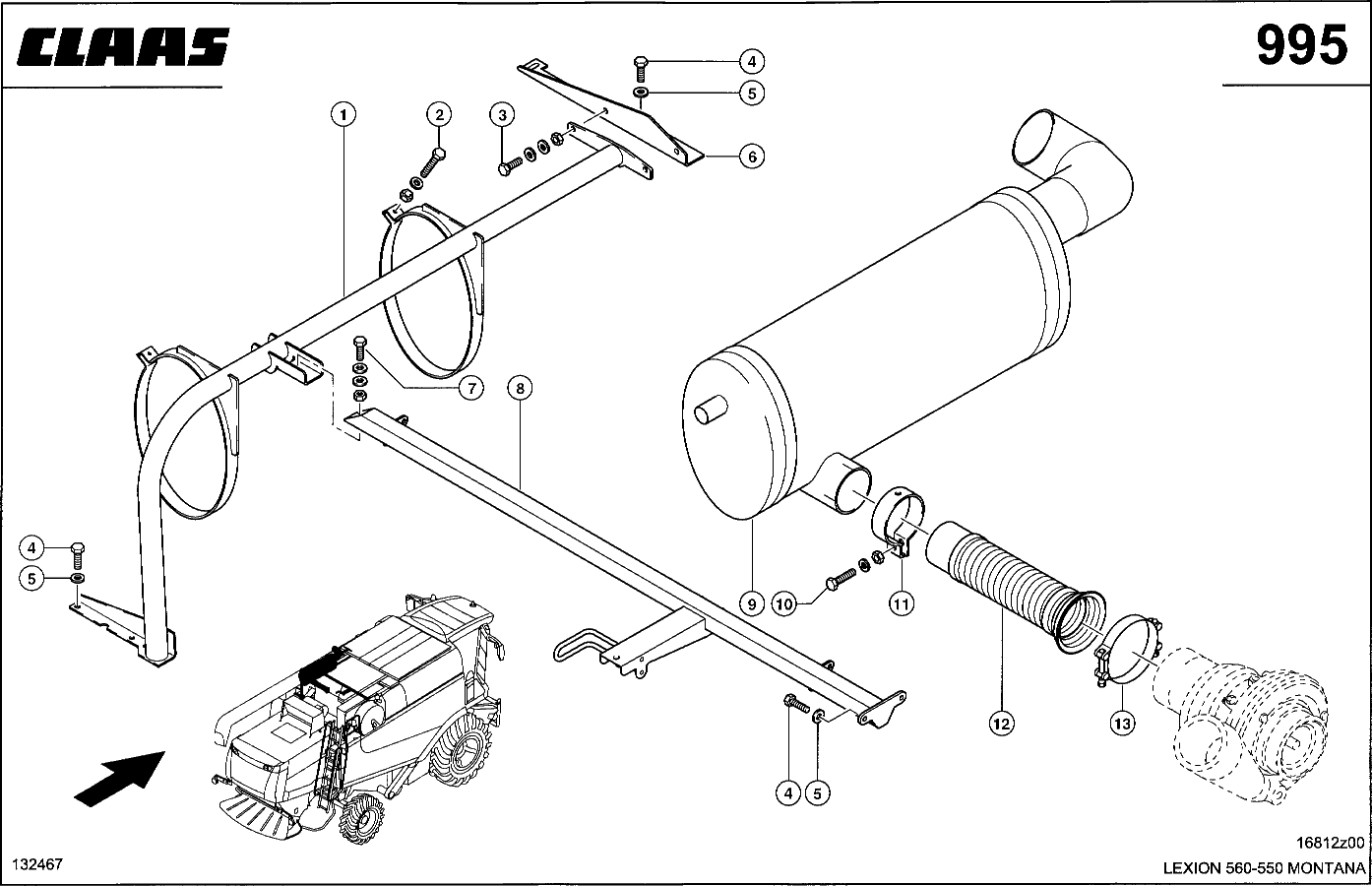 LEXION - MOTOR CAT C10, C13; ABGASANLAGE