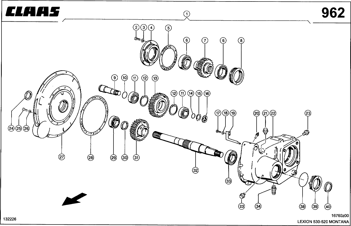 LEXION - MOTOR 3126B; VERTEILERGETRIEBE