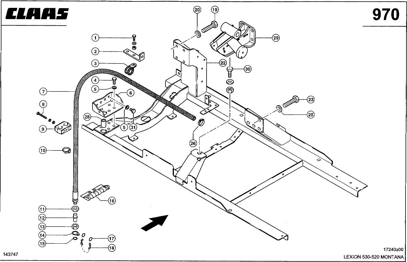 LEXION - MOTOR C6.6; KONSOLE, OELABLASSSCHLAUCH