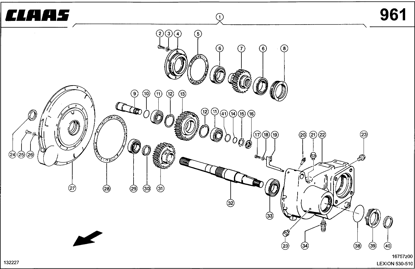 LEXION - MOTOR 3126B; VERTEILERGETRIEBE