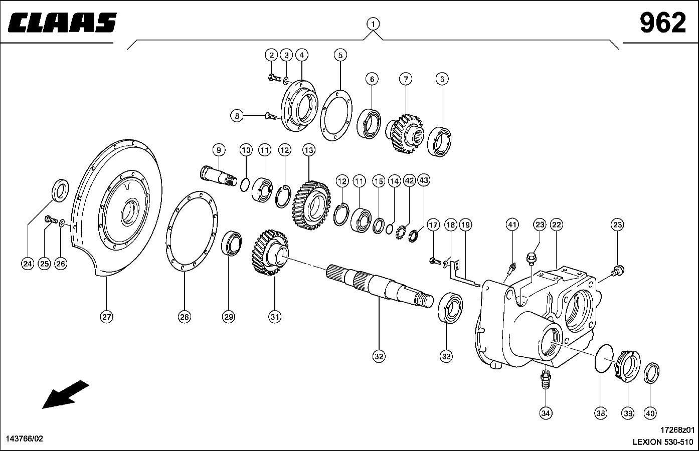 LEXION - MOTOR CAT C9; VERTEILERGETRIEBE
