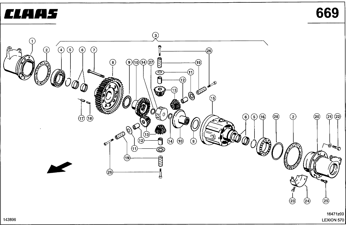 LEXION - FAHRANTRIEB; DIFFERENTIAL FUER MTS