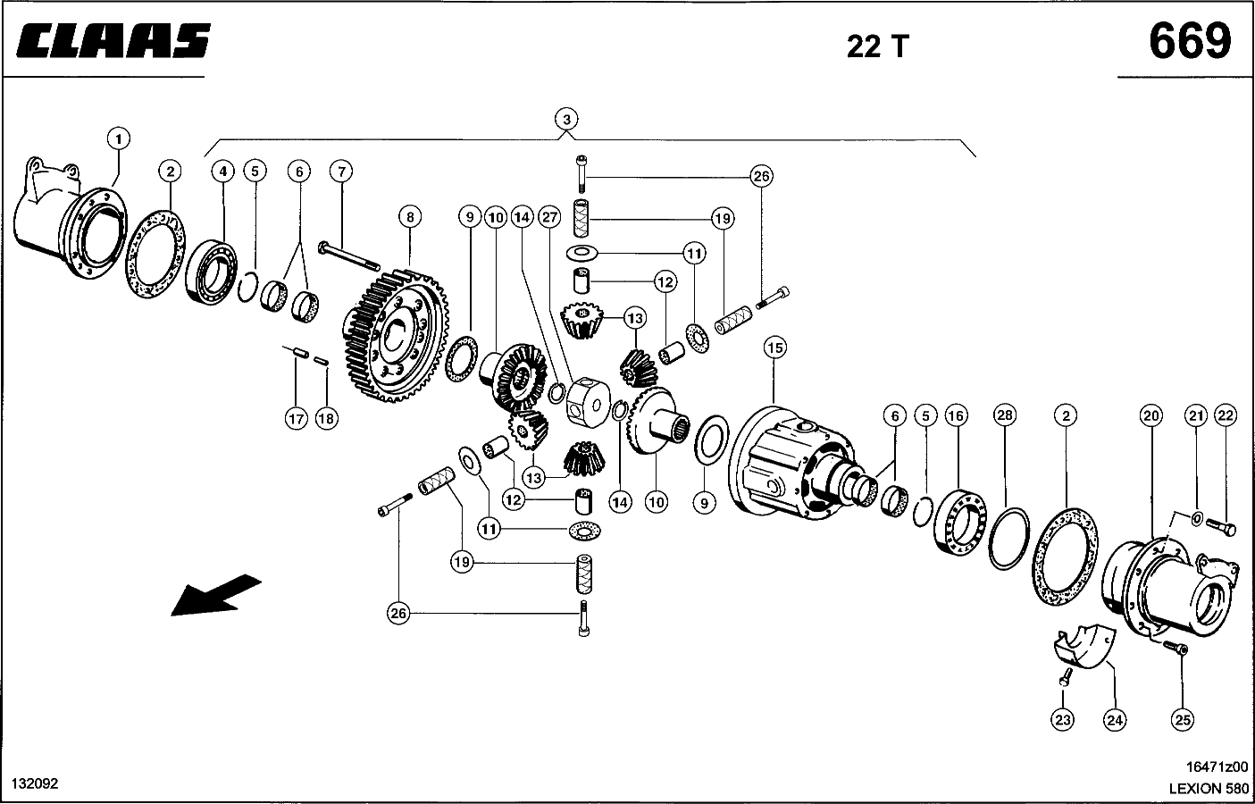 LEXION - FAHRANTRIEB; DIFFERENTIAL FUER MTS