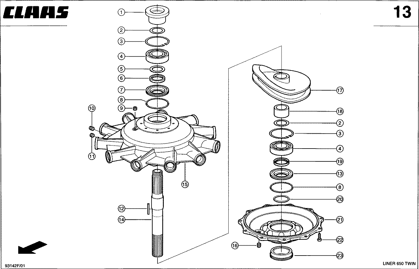 LINER - SCHWADGETRIEBE, VORN