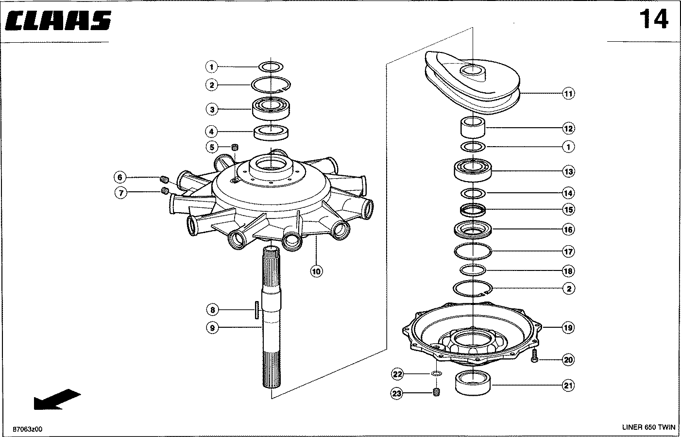 LINER - SCHWADGETRIEBE, VORN