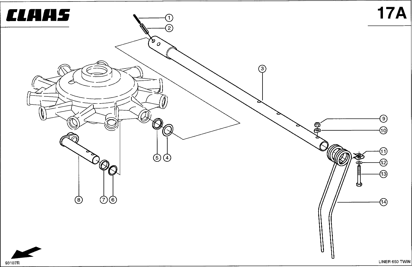 LINER - ZINKENTRAEGER / FEDERZINKEN, HINTEN