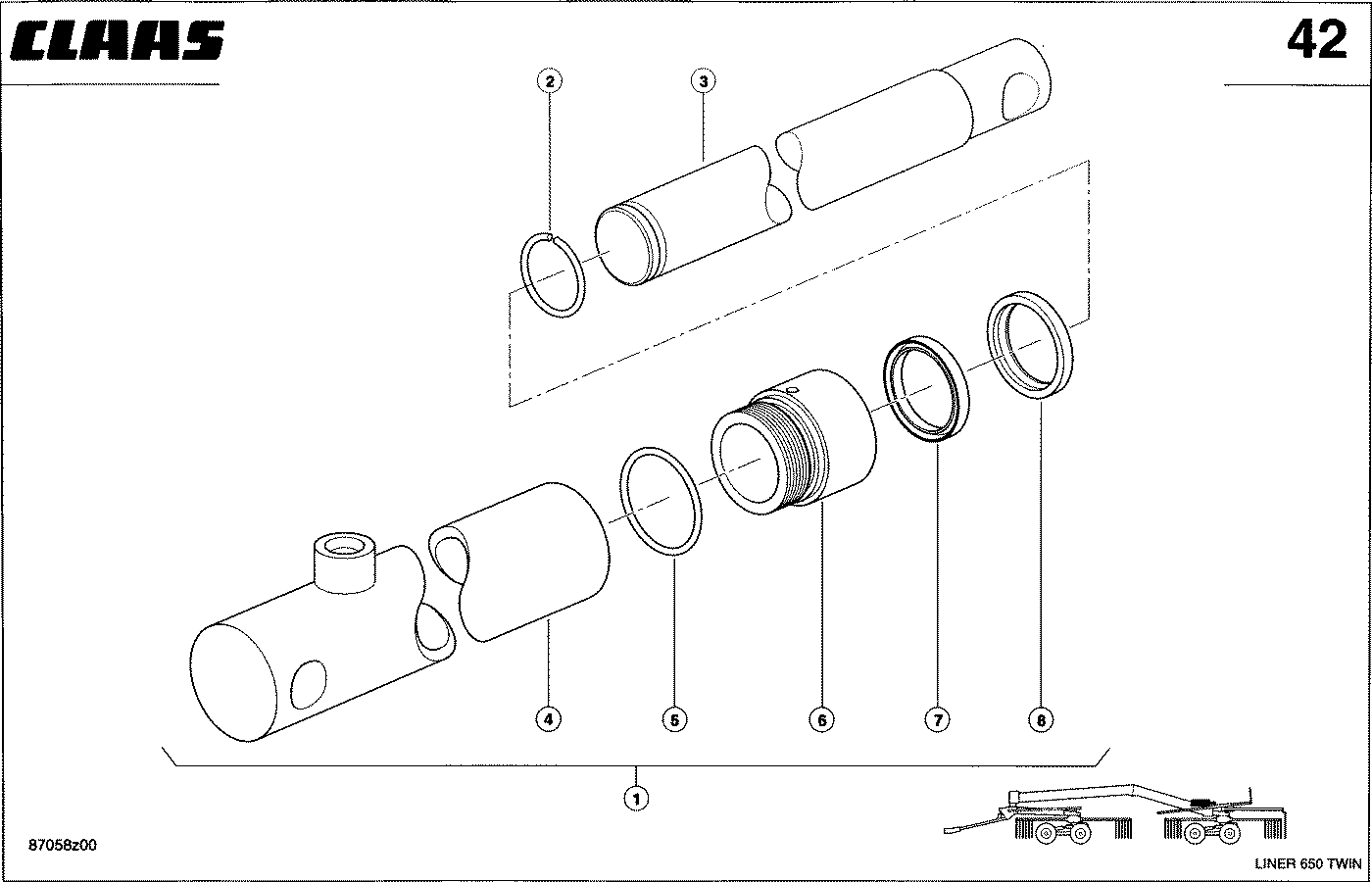 LINER - HYDRAULIKZYLINDER - KREISELHгHE, HINTEN