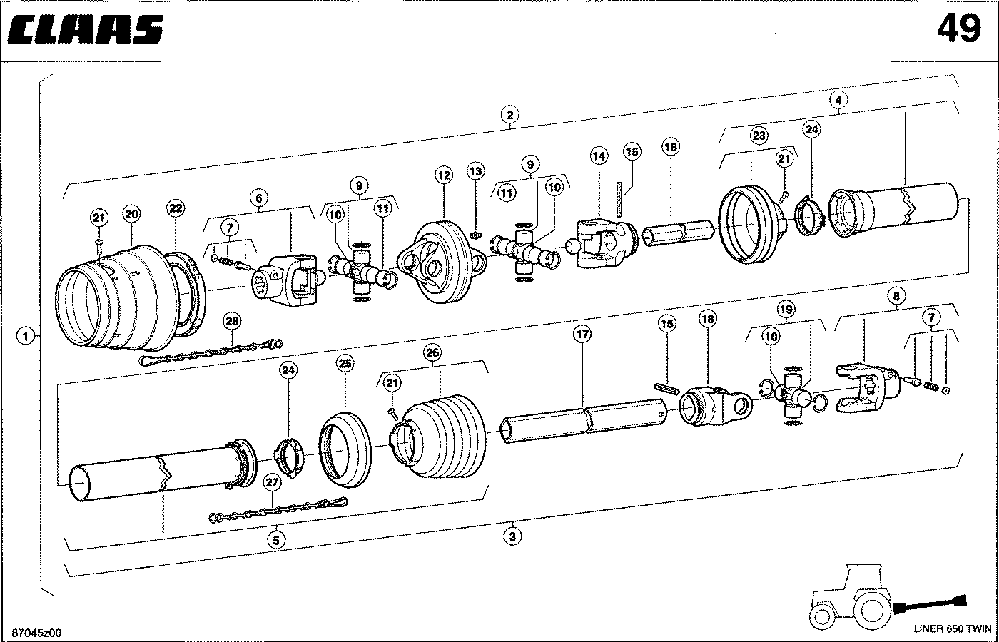 LINER - EINFACHWEITWINKEL- GELENKWELLE 1 3/8" (6)