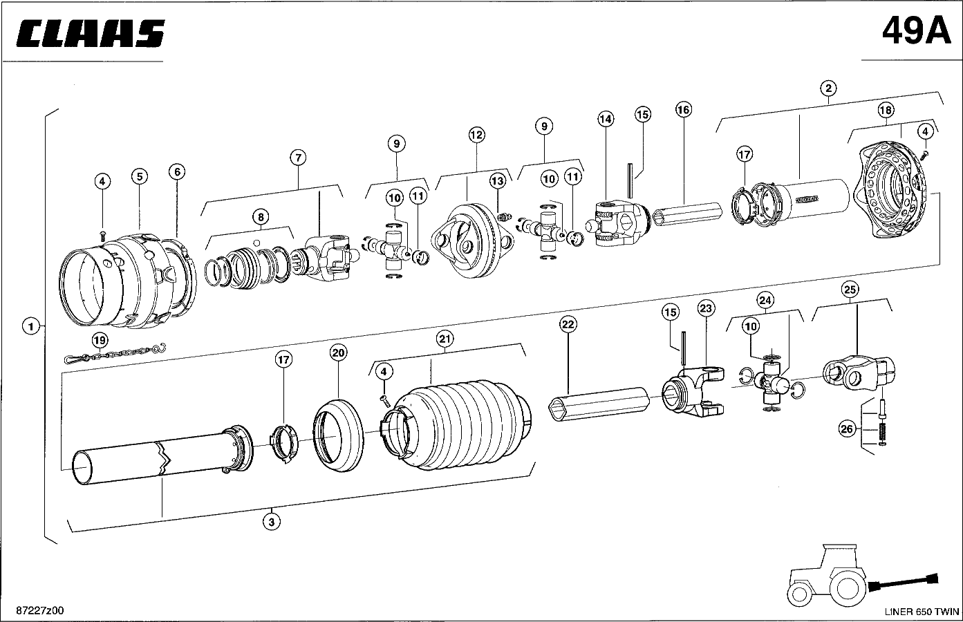 LINER - EINFACHWEITWINKEL- GELENKWELLE 1 3/8" (6)