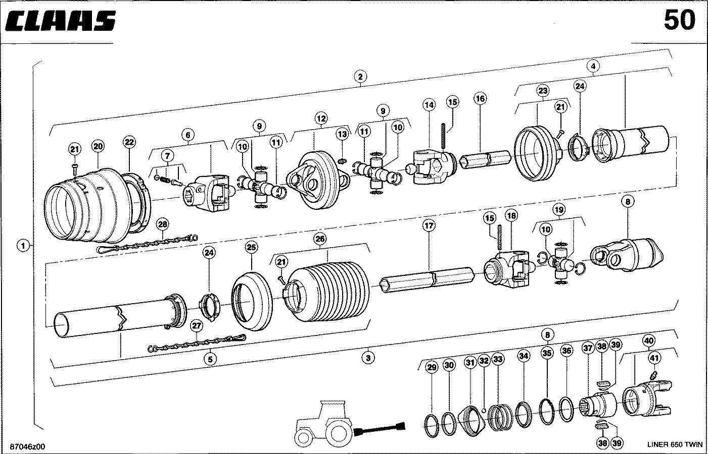 LINER - EINFACHWEITWINKEL- GELENKWELLE 1 3/8" (6)