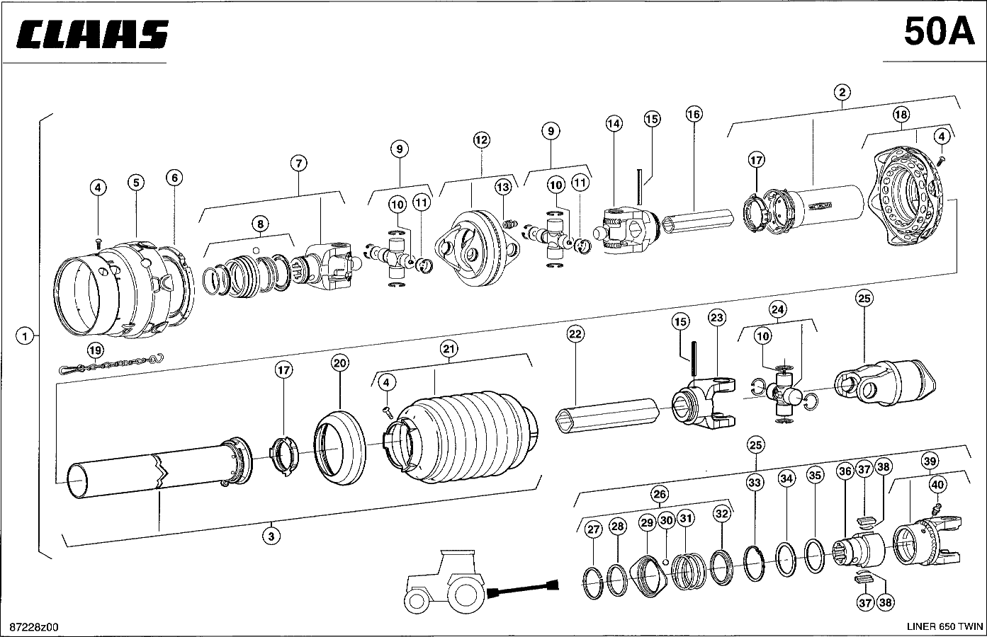 LINER - EINFACHWEITWINKEL- GELENKWELLE 1 3/8" (6)