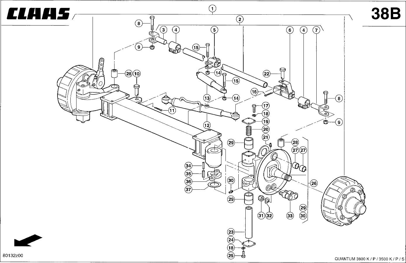 QUANTUM - LENKBREMSACHSE - DRUCKLUFT 11T/13T
