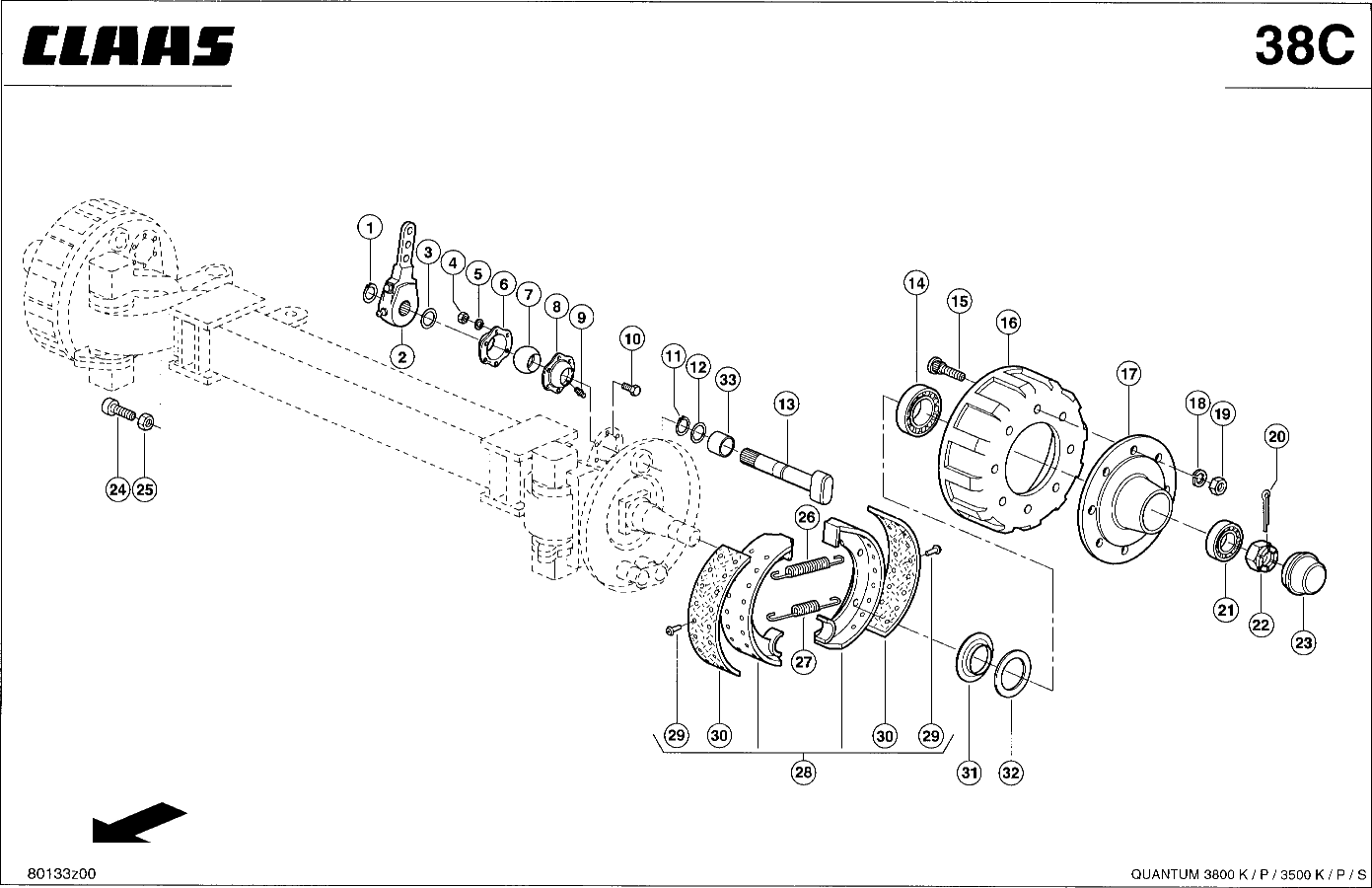 QUANTUM - LENKBREMSACHSE - DRUCKLUFT 11T/13T