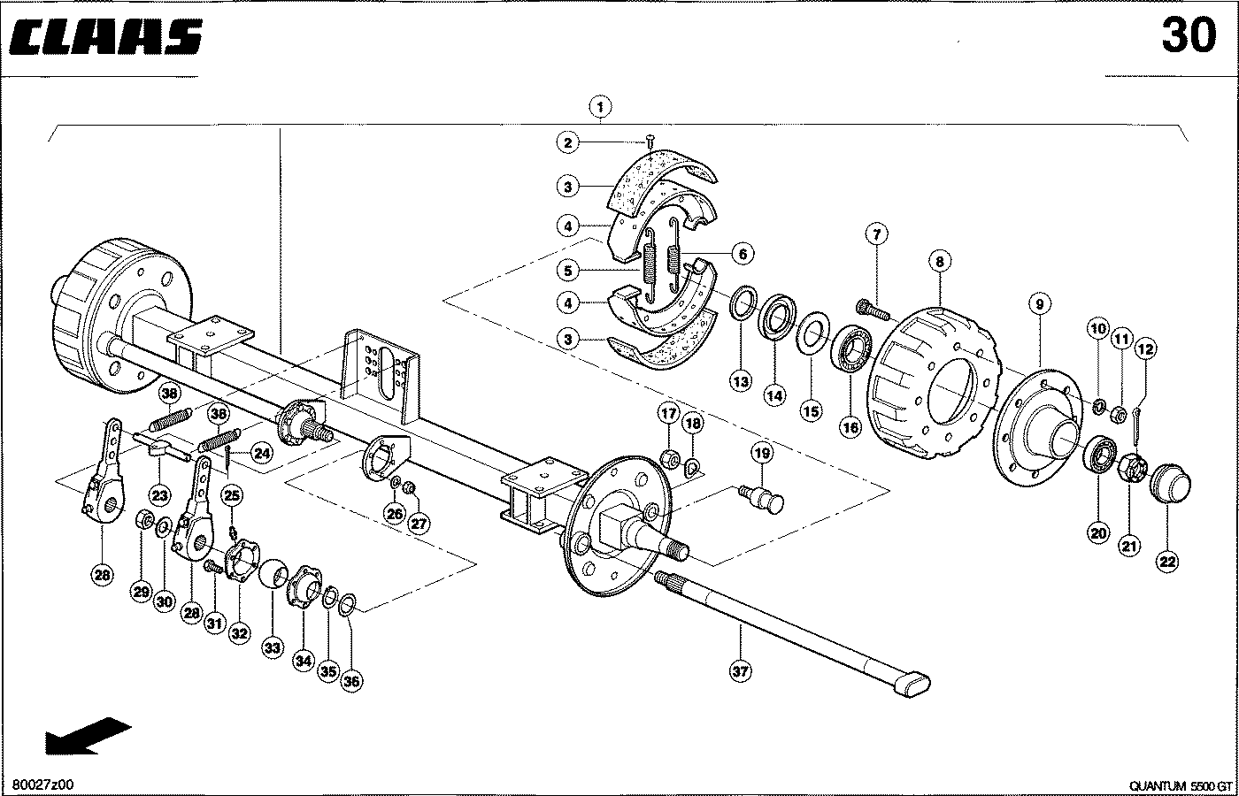 QUANTUM - BREMSACHSE - HYDR.GEBREMST 16T