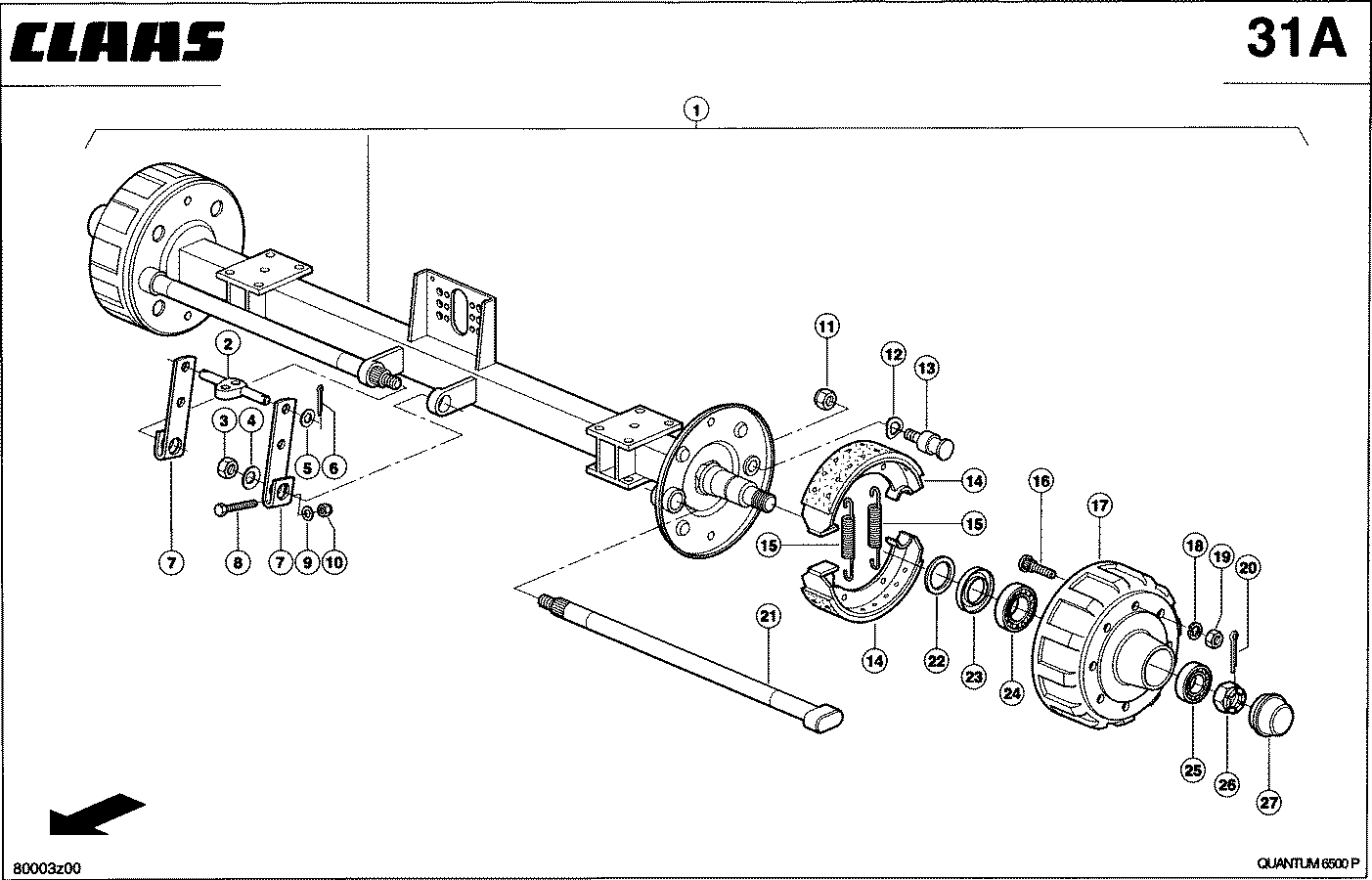 QUANTUM - BREMSACHSE - HYDR.GEBREMST 16T