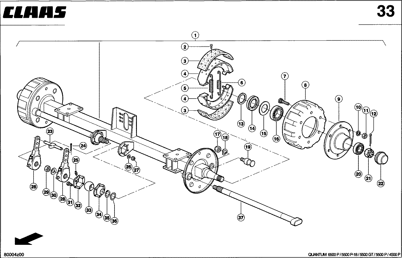 QUANTUM - BREMSACHSE - DRUCKLUFT 13T/11T