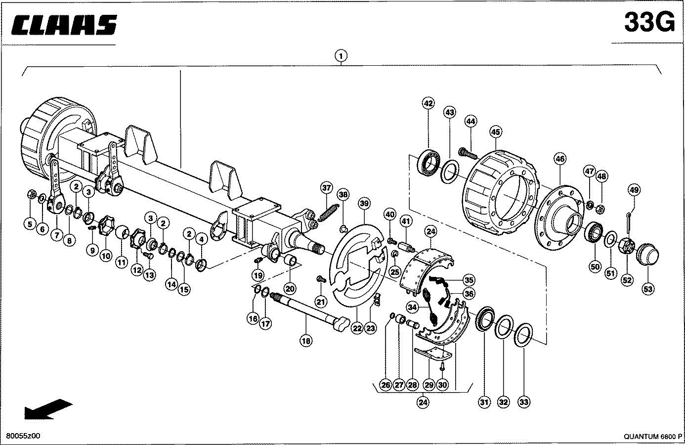 QUANTUM - BREMSACHSE - DRUCKLUFT 20T