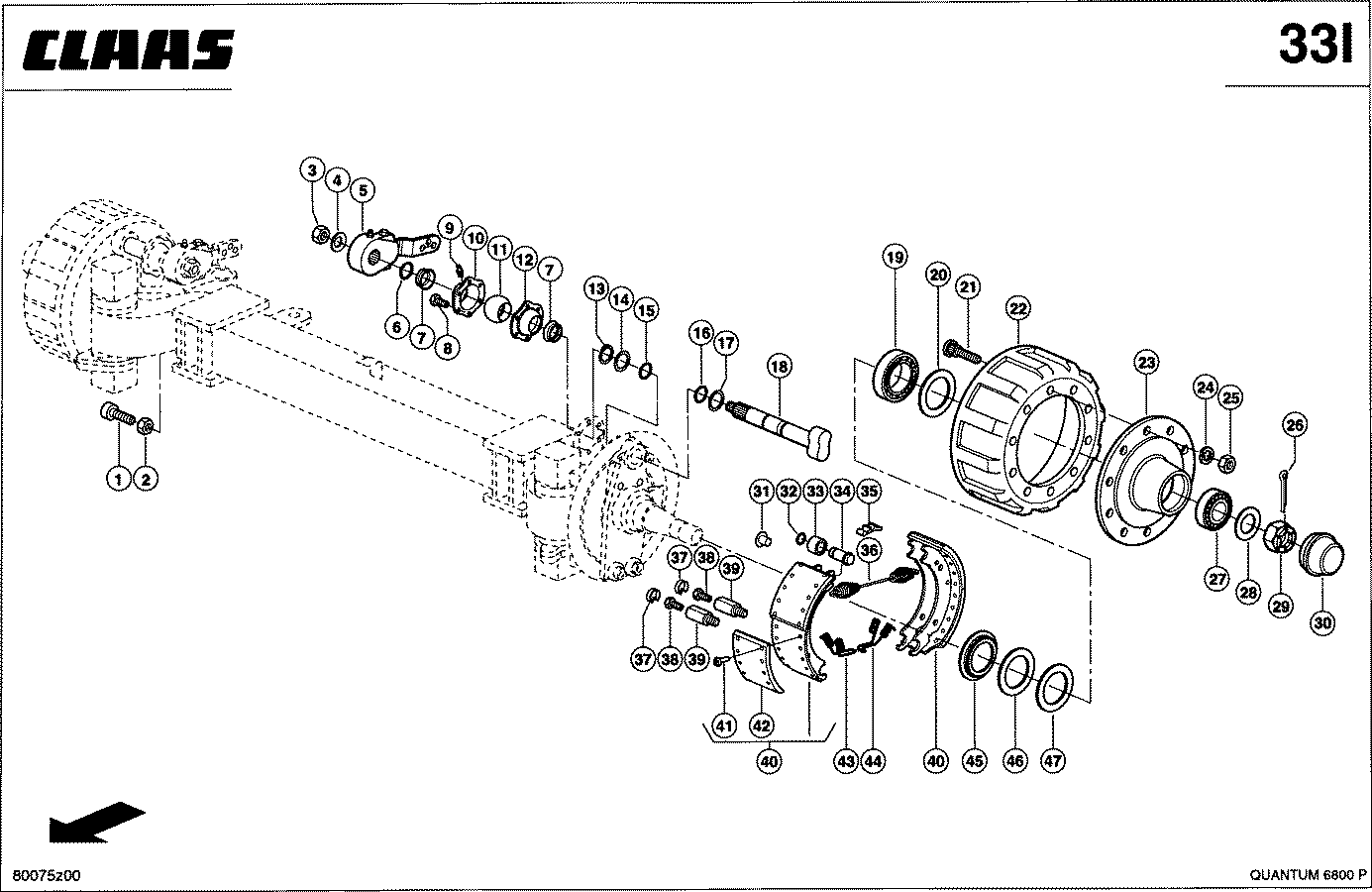 QUANTUM - BREMSACHSE - DRUCKLUFT 20T