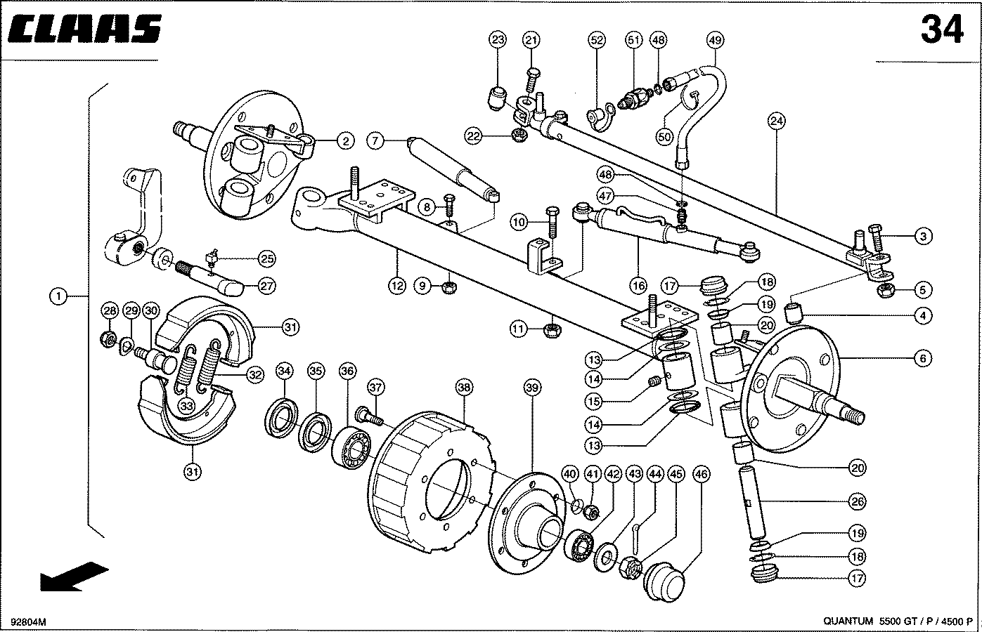 QUANTUM - LENKBREMSACHSE - DRUCKLUFT 13T/11T